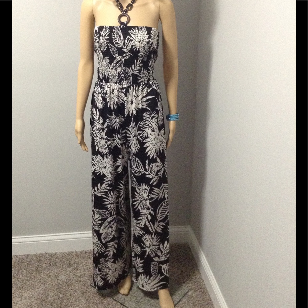 New! Strapless Floral Jumpsuit/ No Trades
