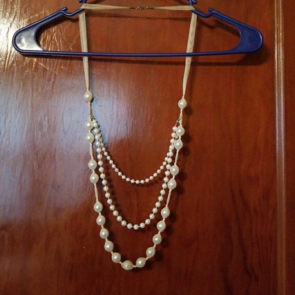 3 Strand Pearl longer necklace