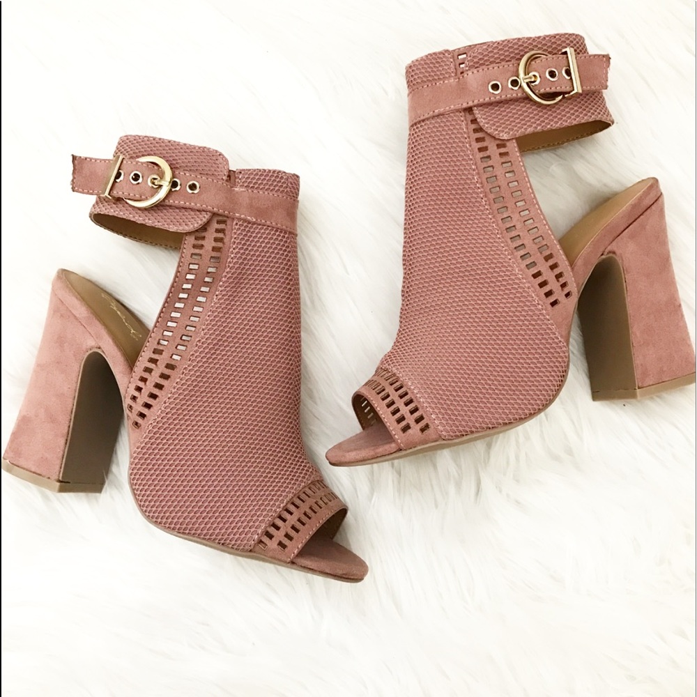 LAST PAIR// Mauve peep toe booties💕 - Picture 2 of 4