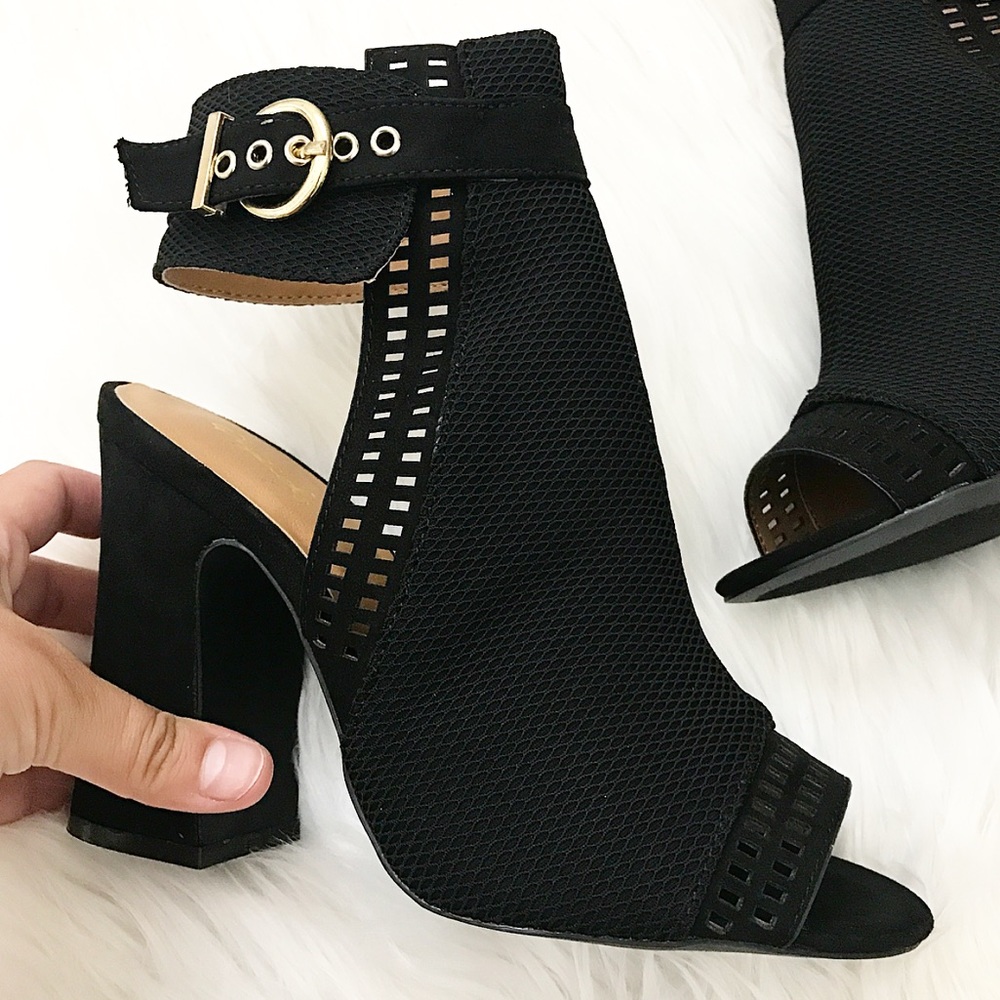 Black Peep Toe Booties🖤 - Picture 3 of 4