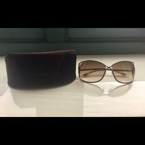 Tom Ford Eugenia 64mm Brown Open Temple Sunglasses