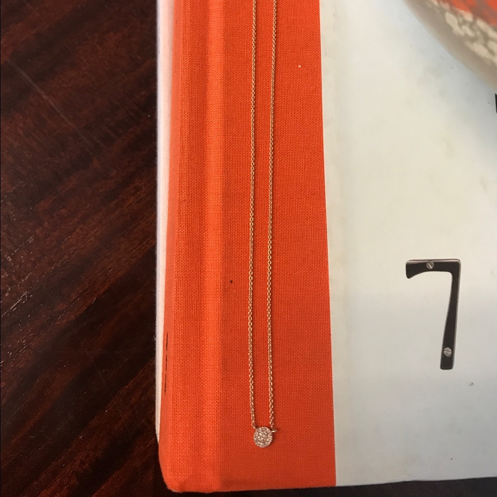 Dainty Rose Gold Necklace with Pave Circle Charm