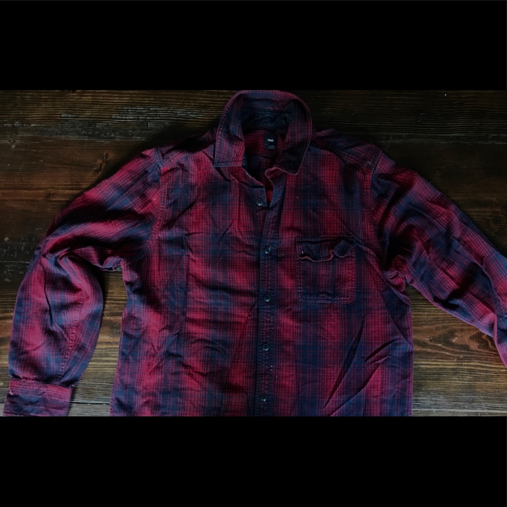 GAP Flannel Shirt - Men's Large - Red/Navy