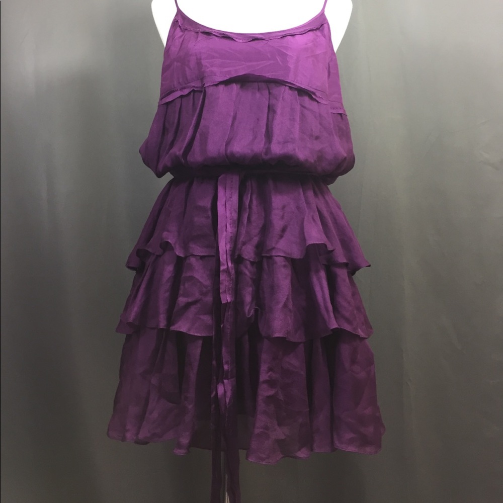 Elizabeth and James layered Silk Purple Dress