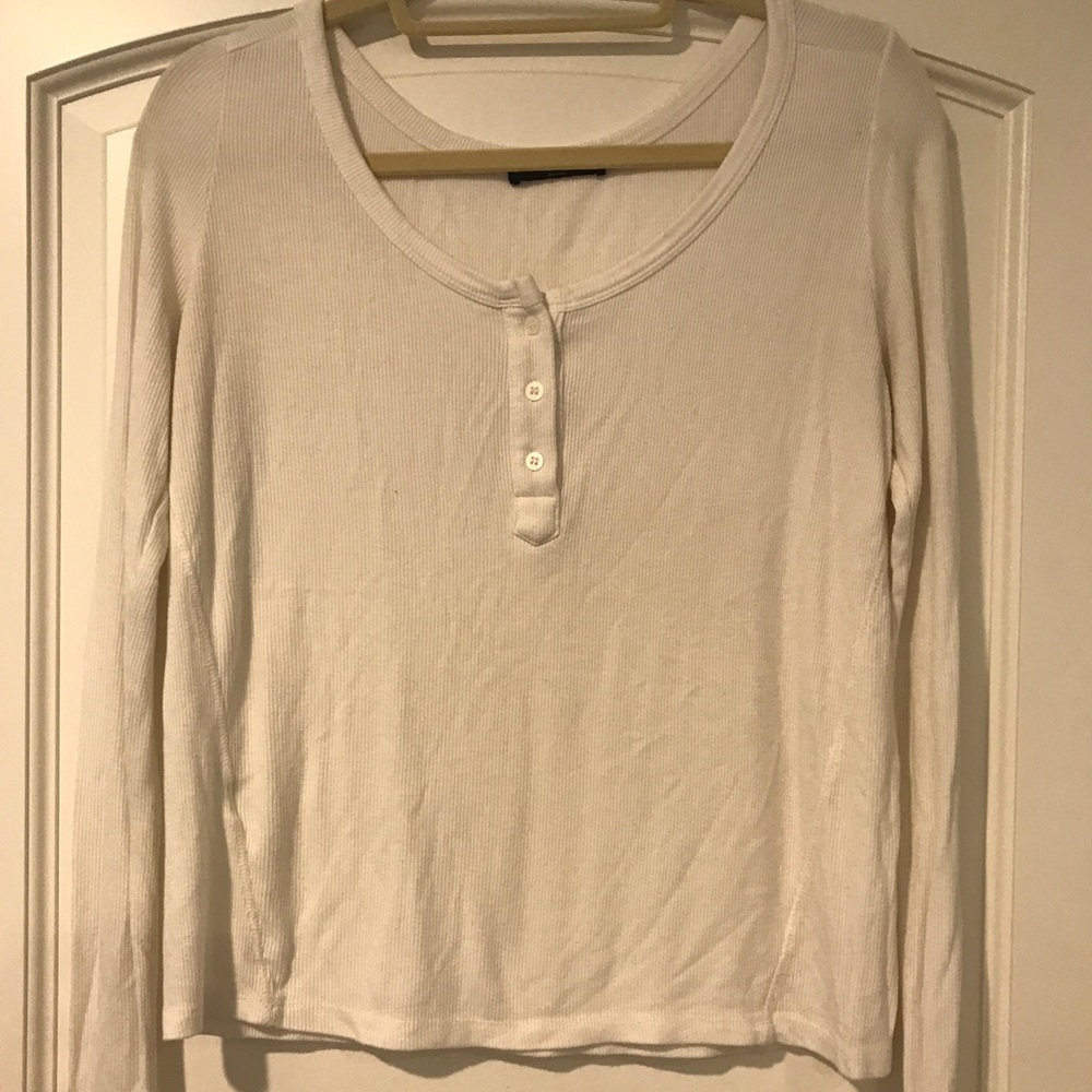 Cream long sleeve shirt