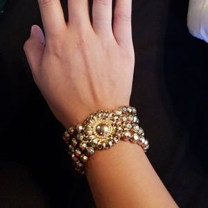 Gold tone designer beaded bracelet