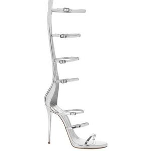 Giuseppe Zanotti Silver Strappy Gladiator Heels