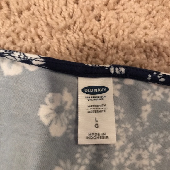 Blue Floral Maternity Dress - Picture 2 of 2