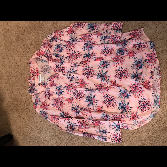 Pink Floral Maternity Shirt - Picture 1 of 2