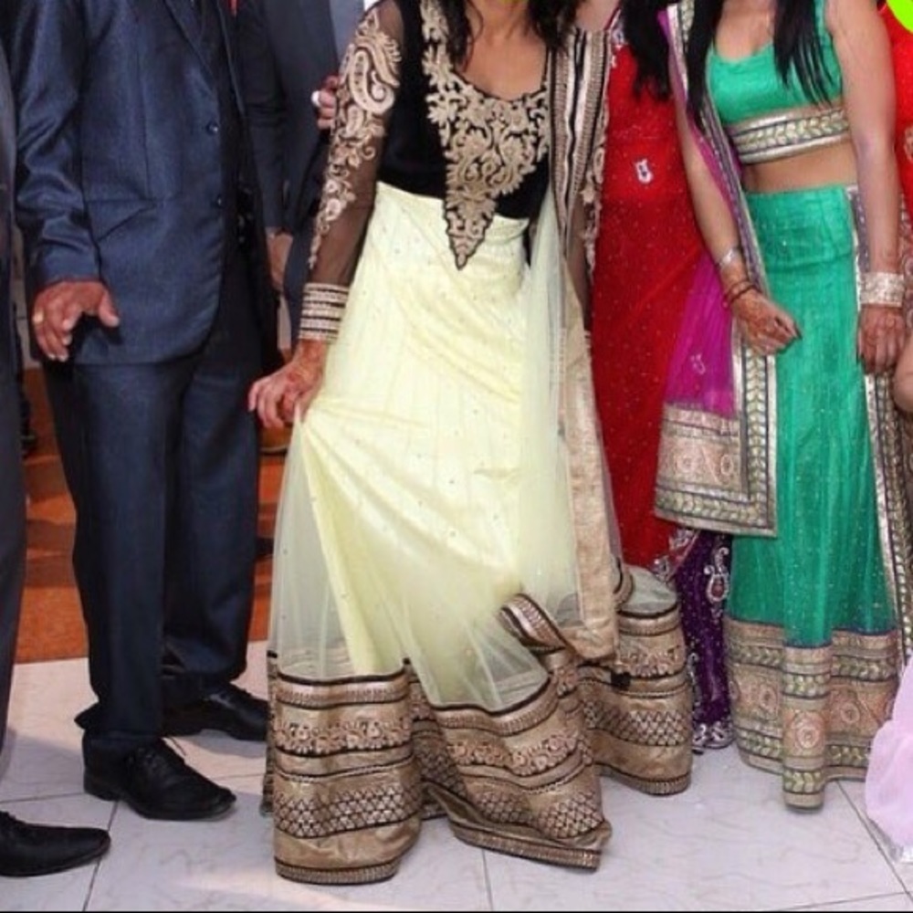 REDUCED! Yellow/Black/Gold Anarkali