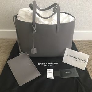 Saint Laurent Shopping Tote Bag in Gray