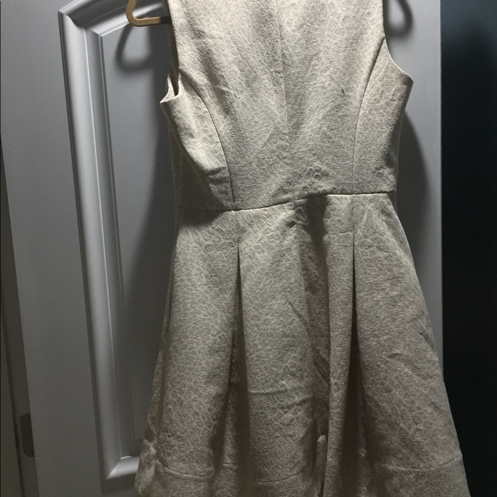 White + Gold Skater Dress Banana Republic