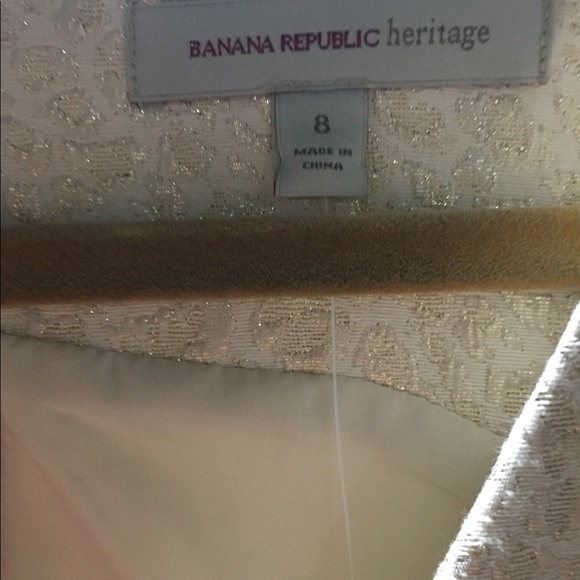 White + Gold Skater Dress Banana Republic - Picture 3 of 4