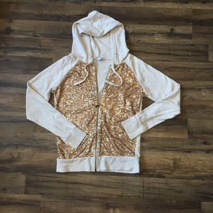 Sequins zip up hoodie
