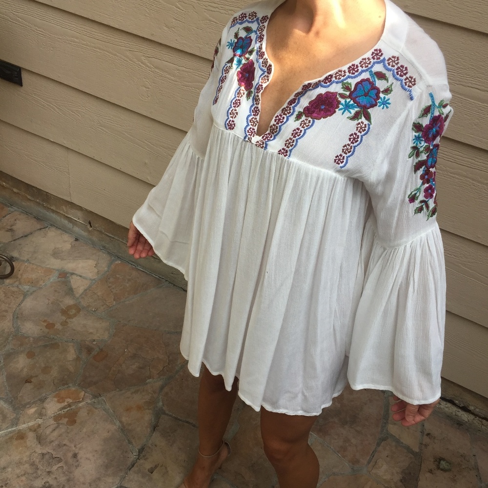 White Boho Tunic Dress
