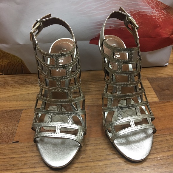 Shoes - Ralph Lauren gold cage heel Shoes - Ralph Lauren gold cage heel