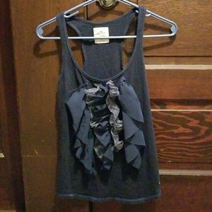 Blue ruffle Hollister tank top