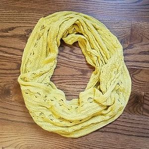 Yellow knit infinity scarf