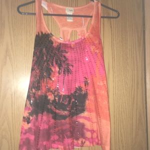 Beach print tank top