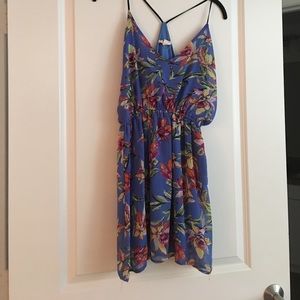 Blue floral mini dress