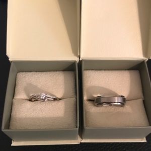 Wedding Rings Set, Engagement Ring 💍 His and Hers