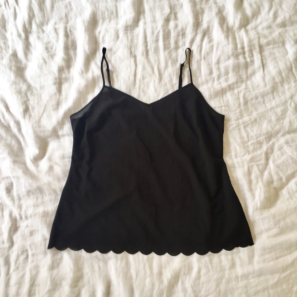 Anthropologie Scalloped Tank Top Sz L