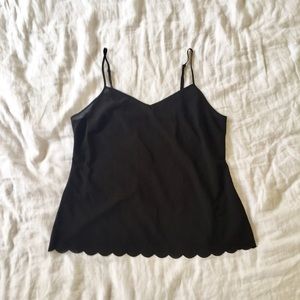 Anthropologie Scalloped Tank Top Sz L
