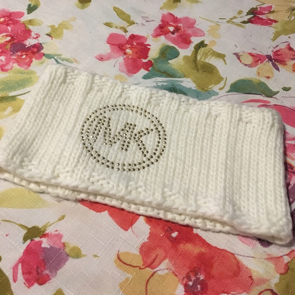 White MK head wrap for winter
