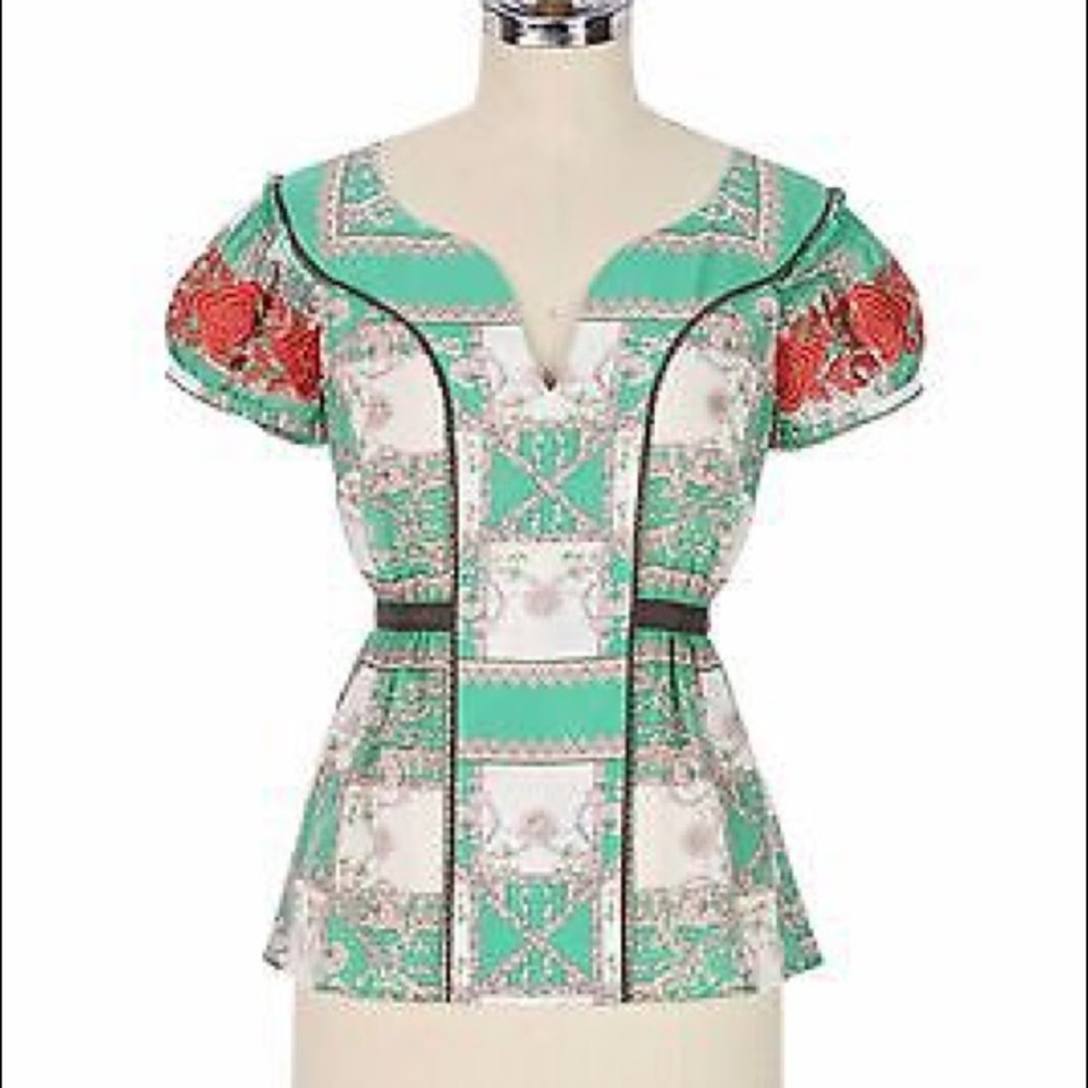 Anthropologie Floreat Container Garden Blouse