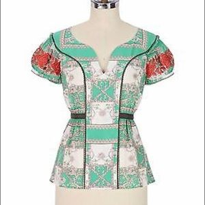 Anthropologie Floreat Container Garden Blouse