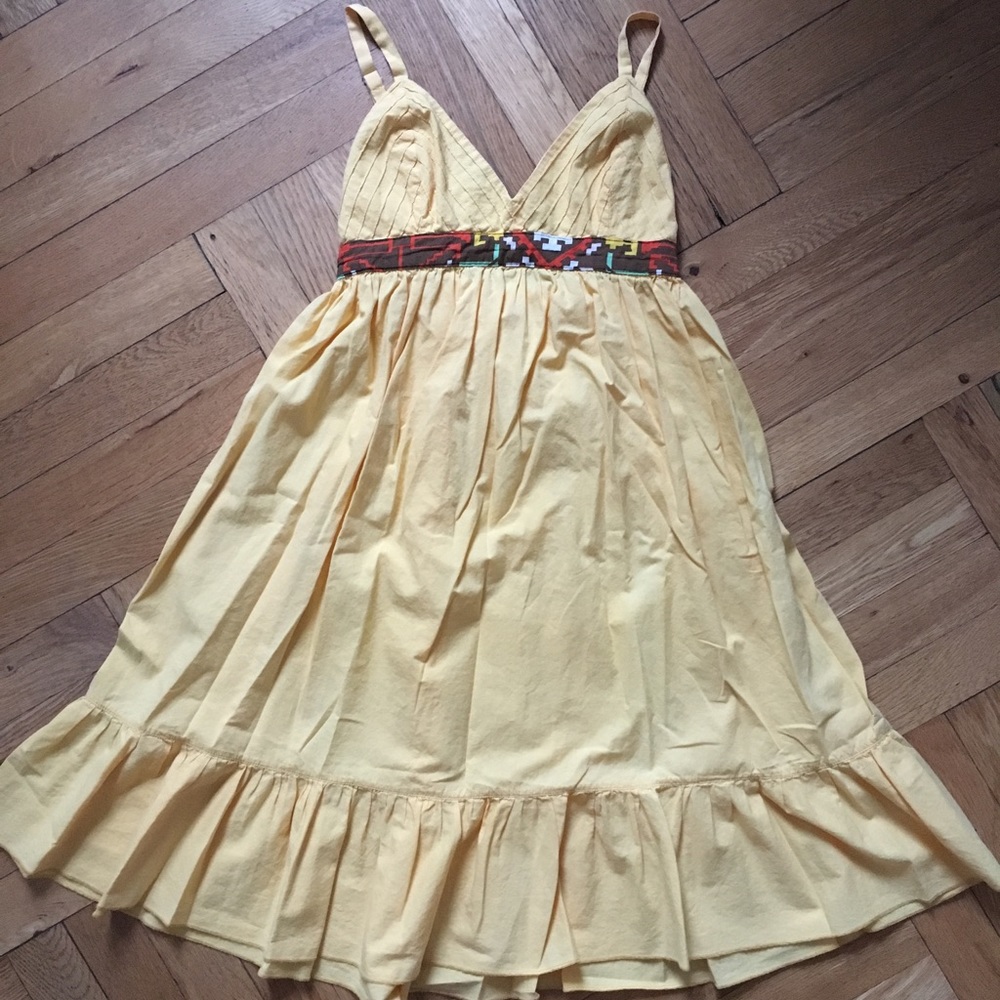 Yellow flowy dress