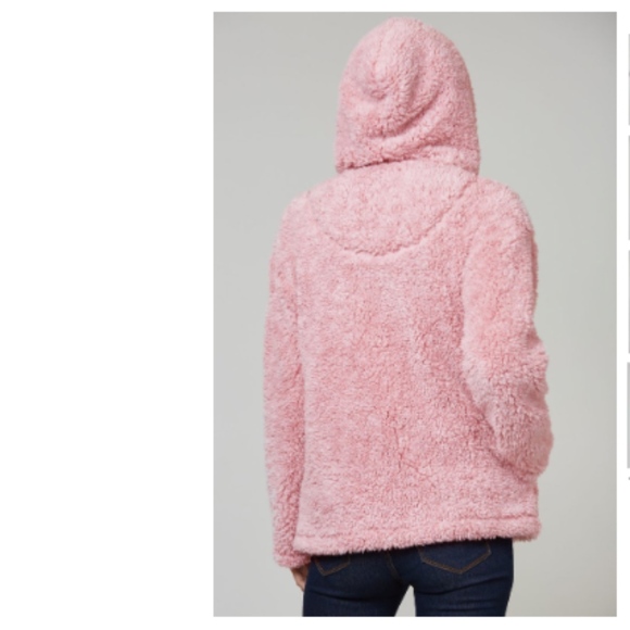 LAST ONE Dusty Pink Faux Sherpa Jacket - Picture 4 of 7