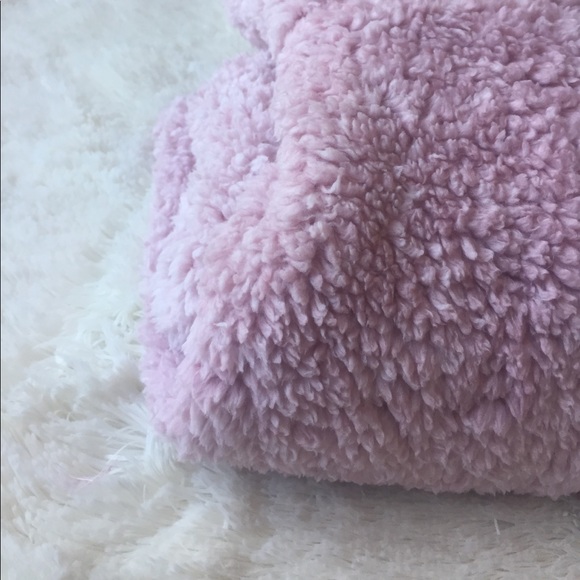 LAST ONE Dusty Pink Faux Sherpa Jacket - Picture 6 of 7