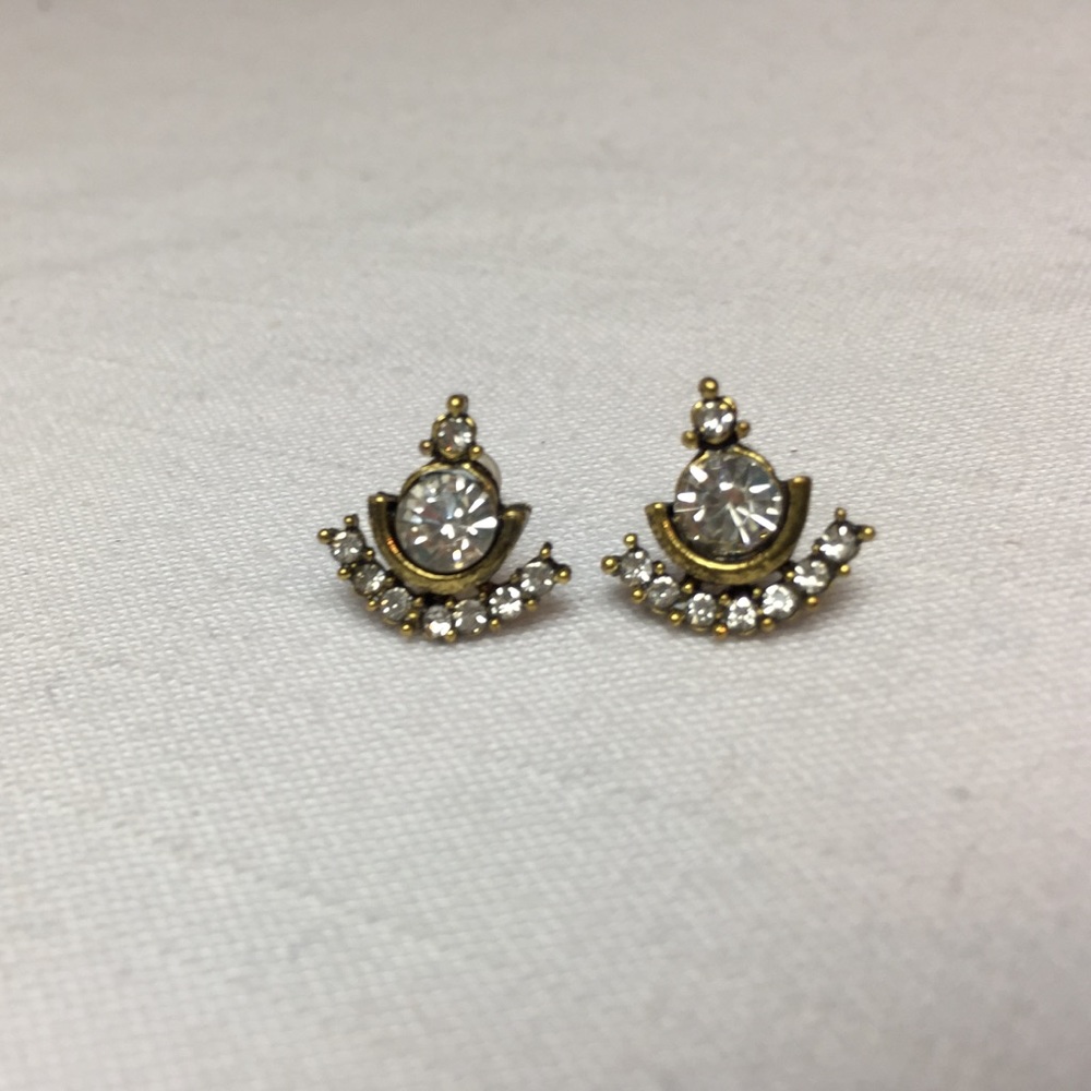 š„Last One! BRILLIANT Rhinestone Earrings Gold - Picture 3 of 5