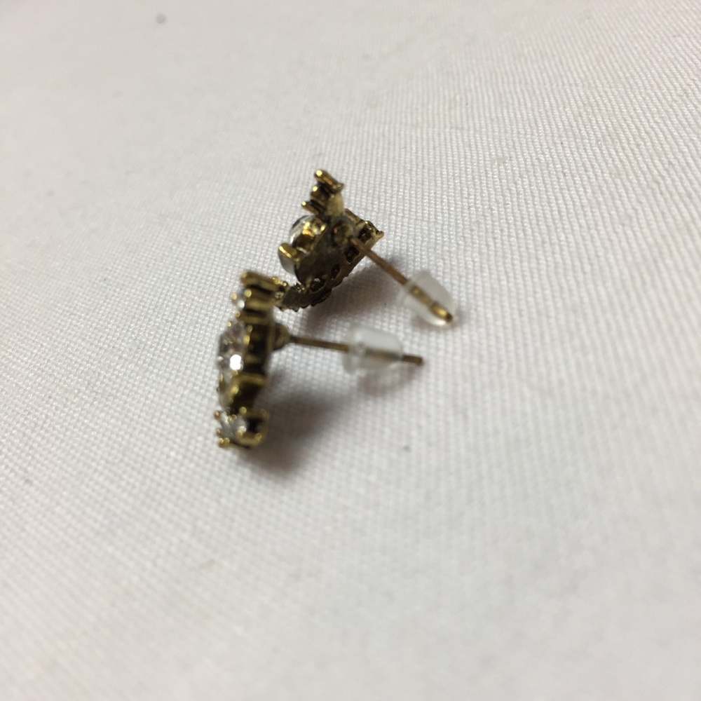 š„Last One! BRILLIANT Rhinestone Earrings Gold - Picture 2 of 5