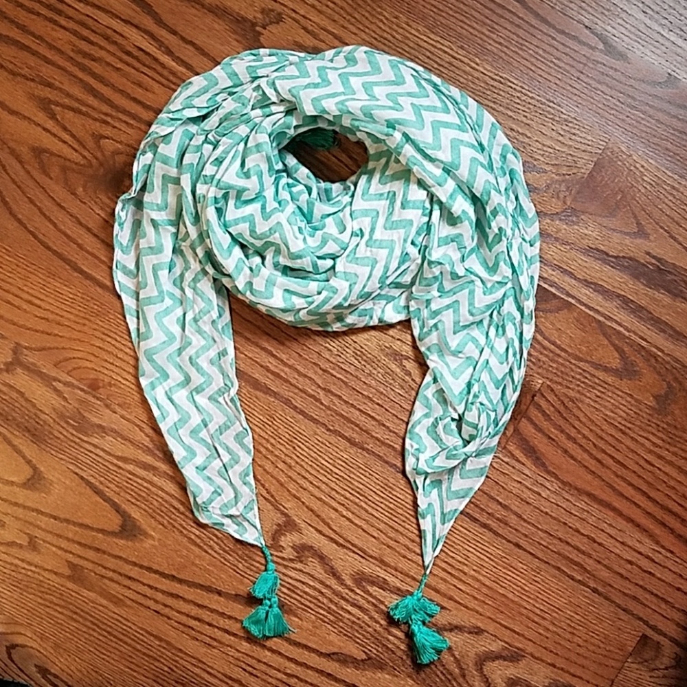 Mint green chevron scarf