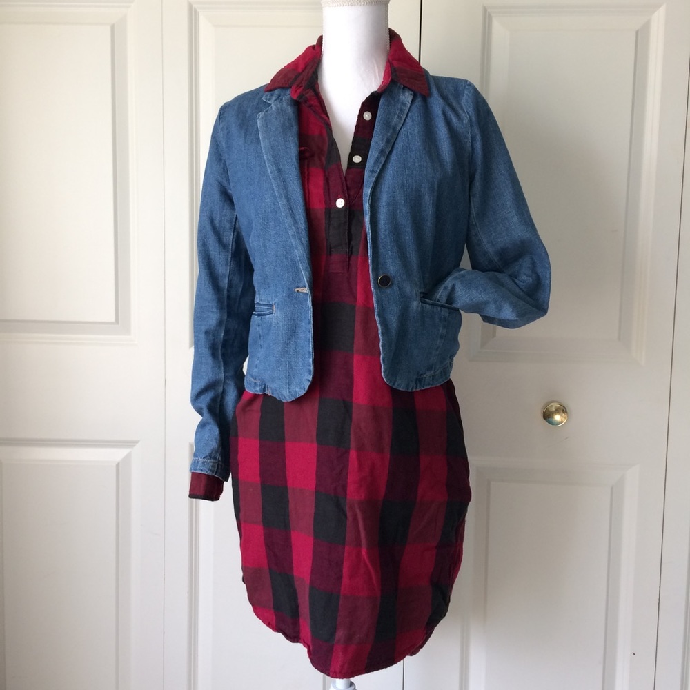 Fall Denim Blazer Jacket Coat by H81 sz Medium