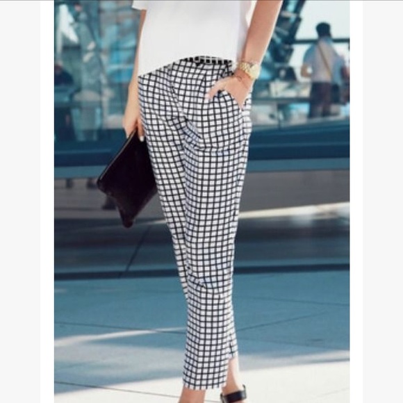 black checkered trousers