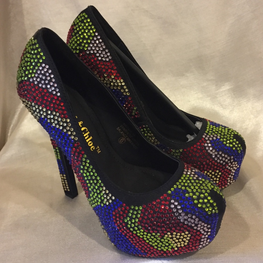Chase and Chloe Maggie Multi Color heels 👠 - Picture 2 of 8
