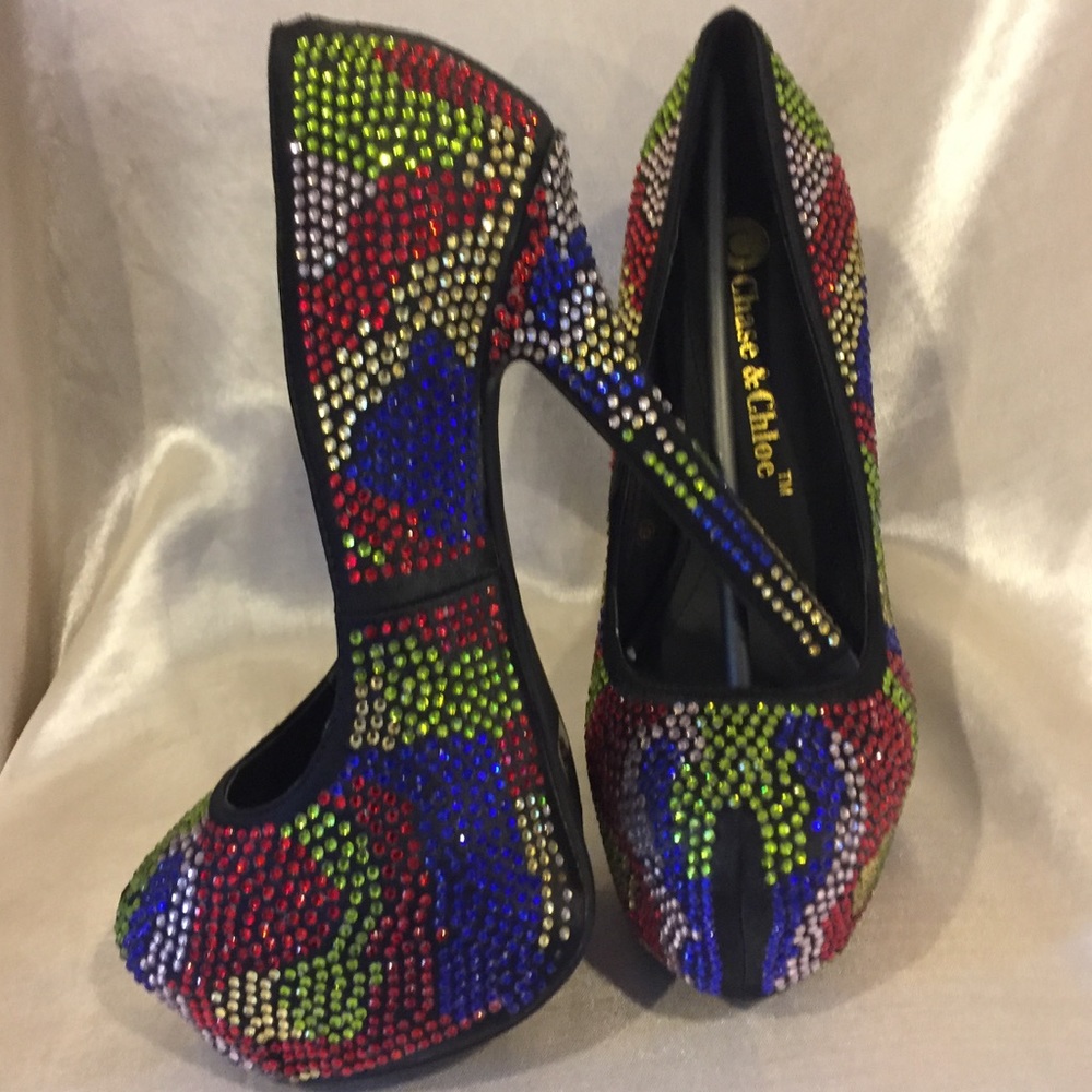 Chase and Chloe Maggie Multi Color heels 👠 - Picture 5 of 8