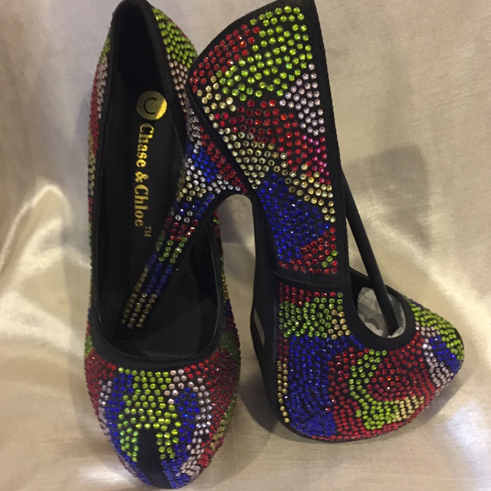 Chase and Chloe Maggie Multi Color heels 👠 - Picture 6 of 8