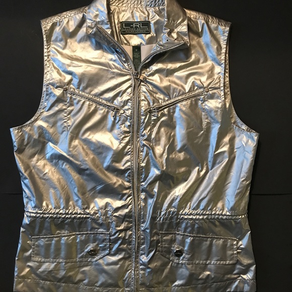 Ralph Lauren Metallic Silver Vest! Super Cool! - Picture 1 of 4