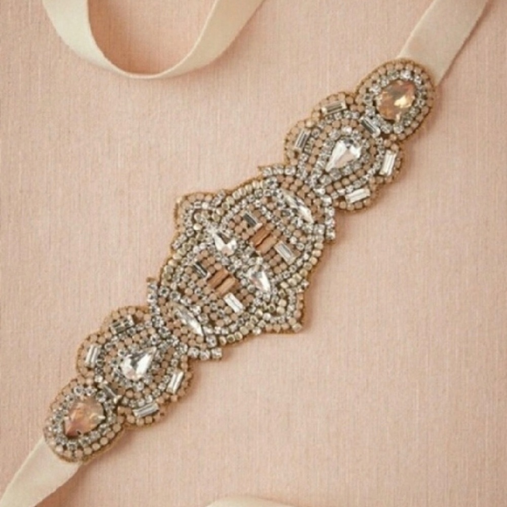 Bhldn Fleur Katya Beaded Bridal Belt Sash