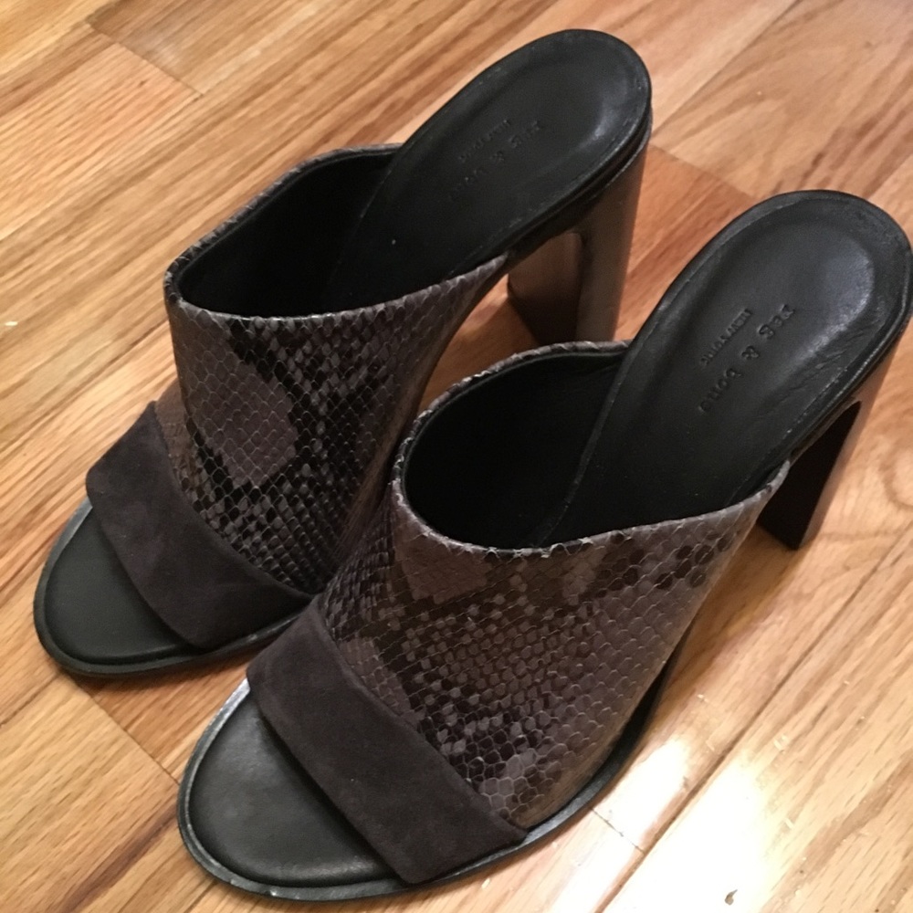 Rag & Bone Snakeskin Leather Mules