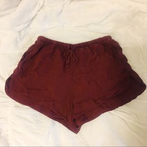 Brandy Melville maroon soft shorts