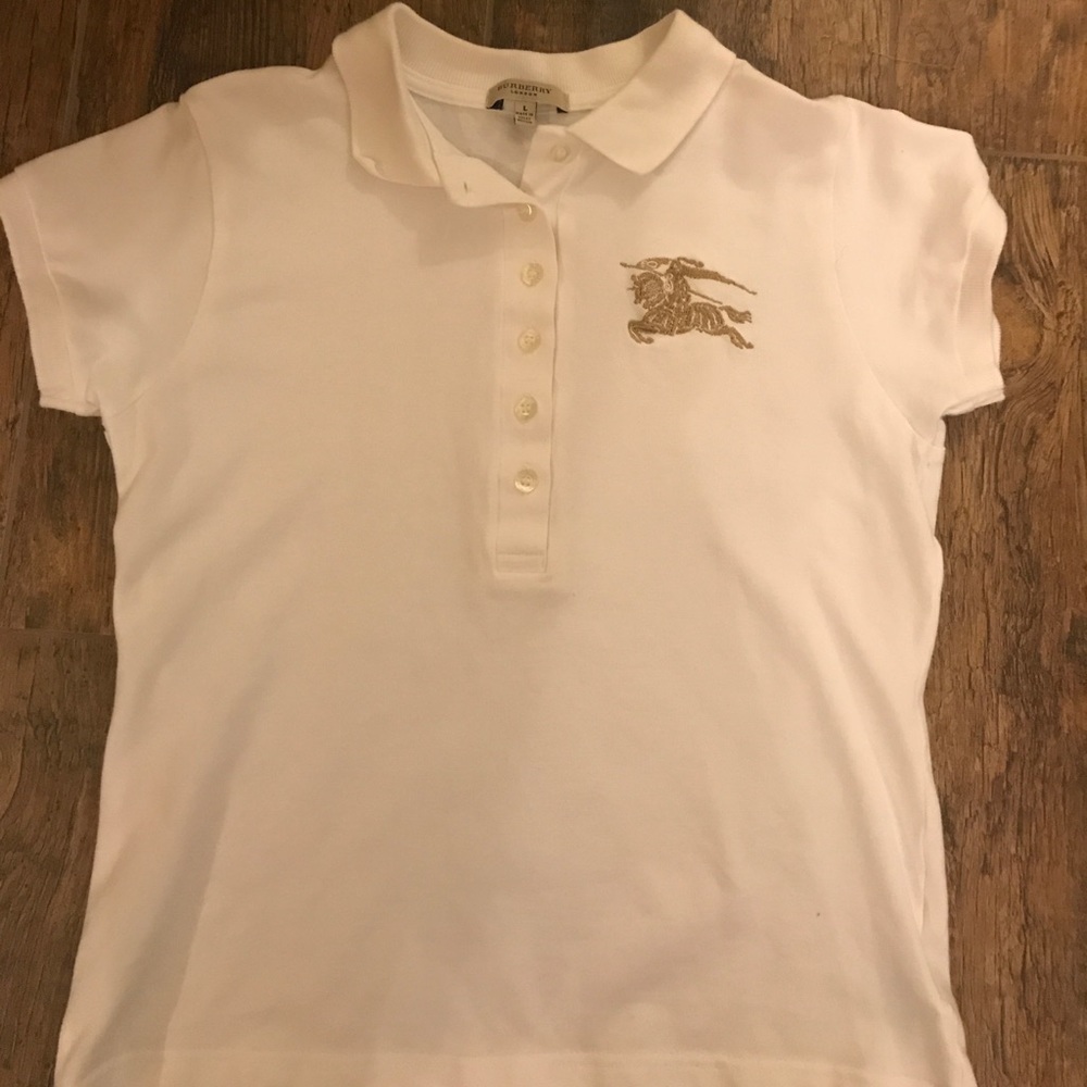 White Burberry Polo