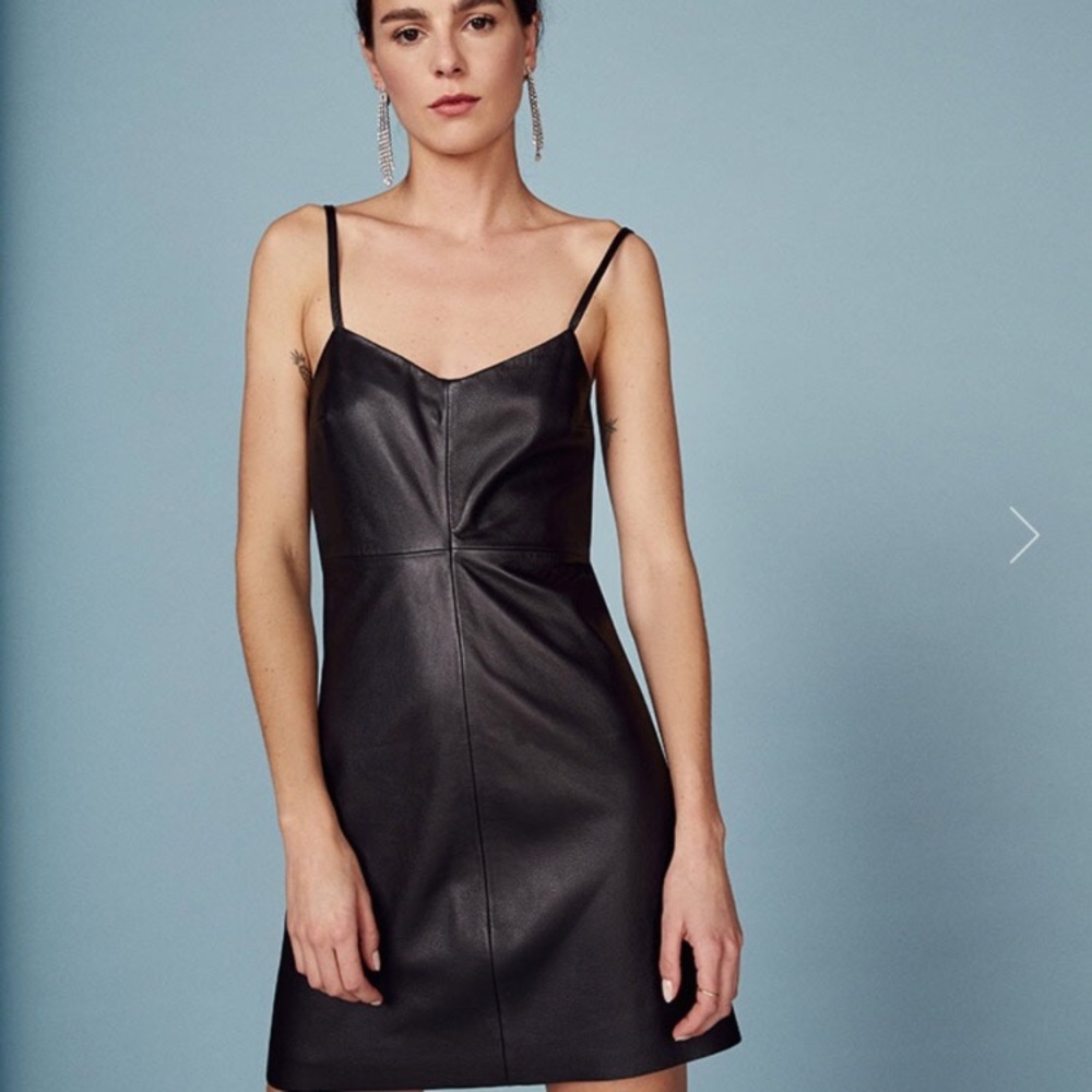 Reformation jinx leather dress in a size 4