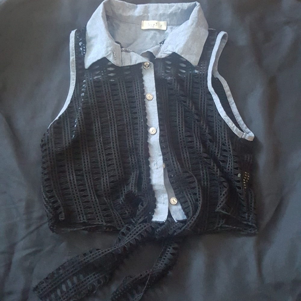 Button down crop top