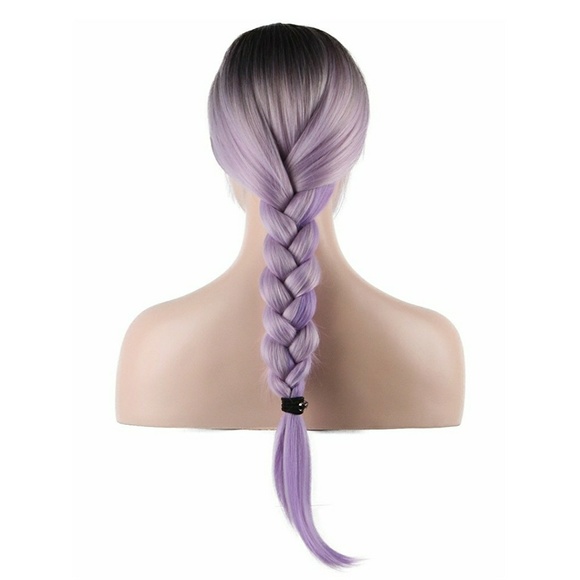 Ombre Black Light Purple Lace Wig 22-24 inches main image 5