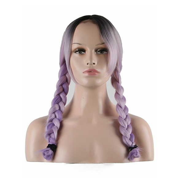 Ombre Black Light Purple Lace Wig 22-24 inches main image 4